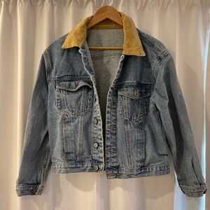 Brandy Melville John Galt Denim Jacket with Brown Collar